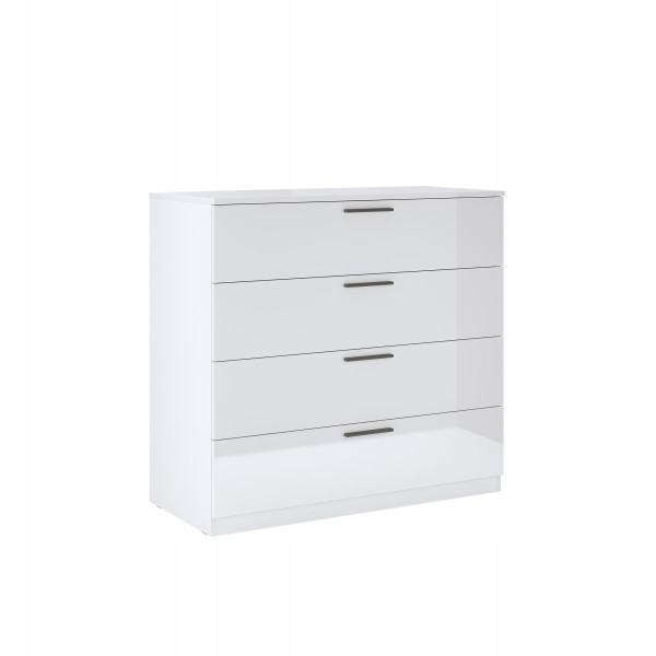 Komoda Biały Połysk Lakierowana z 4 Szufladami 300382