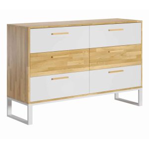 Komoda Biurowa Stylowa Biaław Industrialnym Stylu 140cm 312768 Komoda Biurowa Stylowa Biaław Industrialnym Stylu 140cm 312768