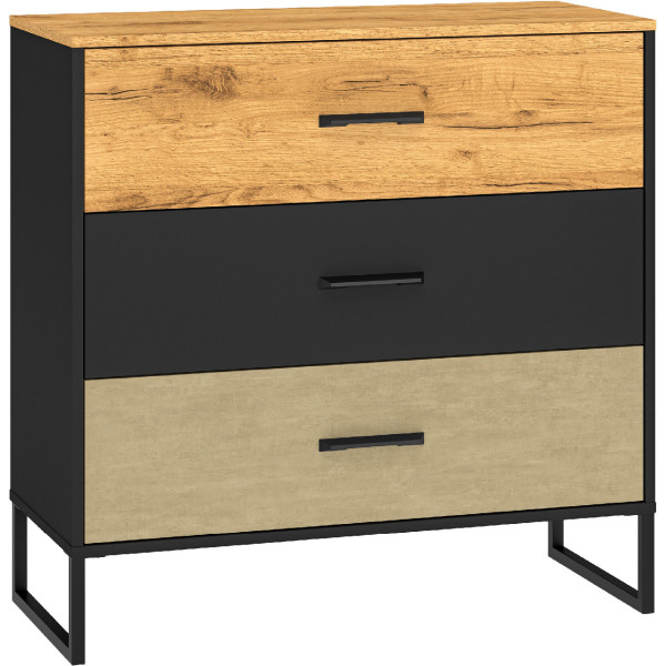Komoda BLINT 05 dąb craft złoty / czarny / stal premium 246624