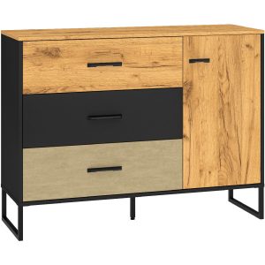 Komoda BLINT 06 dąb craft złoty / czarny / stal premium 246633 Komoda BLINT 06 dąb craft złoty / czarny / stal premium 246633