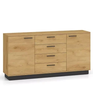 Komoda BRONX 2D4S 170cm dąb/czarna 401124