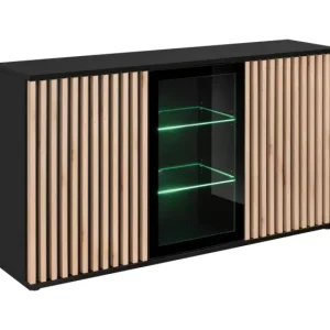 Komoda CAMERON 160 LED hickory jackson/czarna 378956