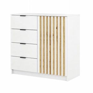 Komoda Canto Lamel 100 cm, kolor biały i wotan 963668