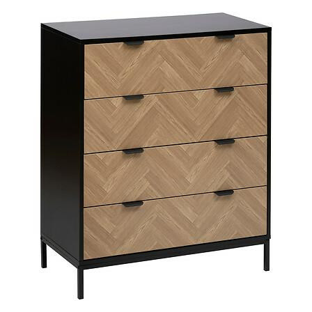 Komoda Chevrons 4 szuflady z efektem drewna w jodełkę 685150