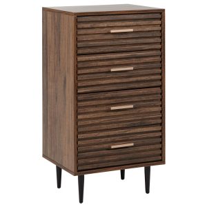 Komoda ciemne drewno 4 szuflady 413057