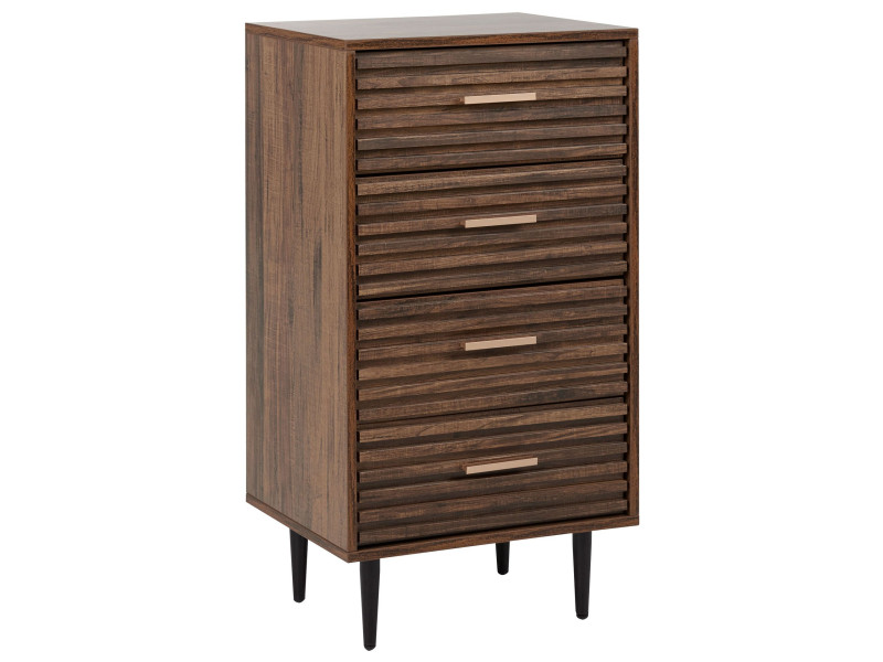 Komoda ciemne drewno 4 szuflady 413057