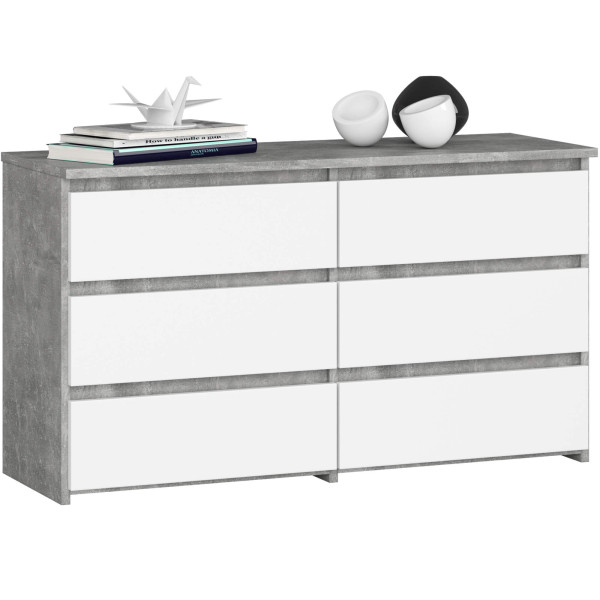KOMODA CL100 6SZ PK BETON / BIAŁA 662996
