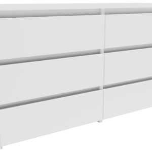 Komoda CL1006BIA biała duża szafka 100cm regał 6 szuflad na ubrania zabawki 718705