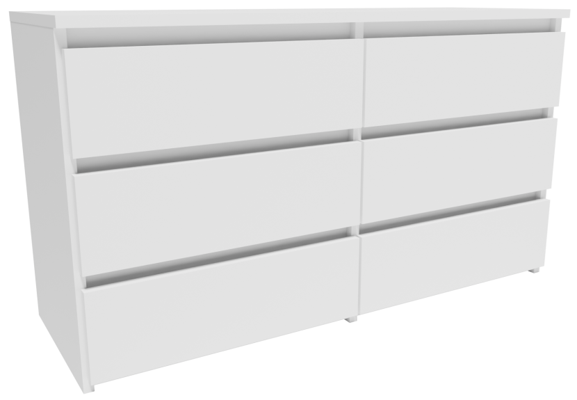 Komoda CL1006BIA biała duża szafka 100cm regał 6 szuflad na ubrania zabawki 718705