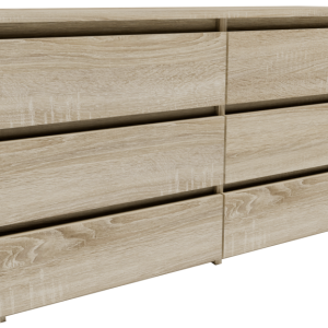 Komoda CL1006SON sonoma duża szafka 100cm regał 6 szuflad ubrania zabawki 718707