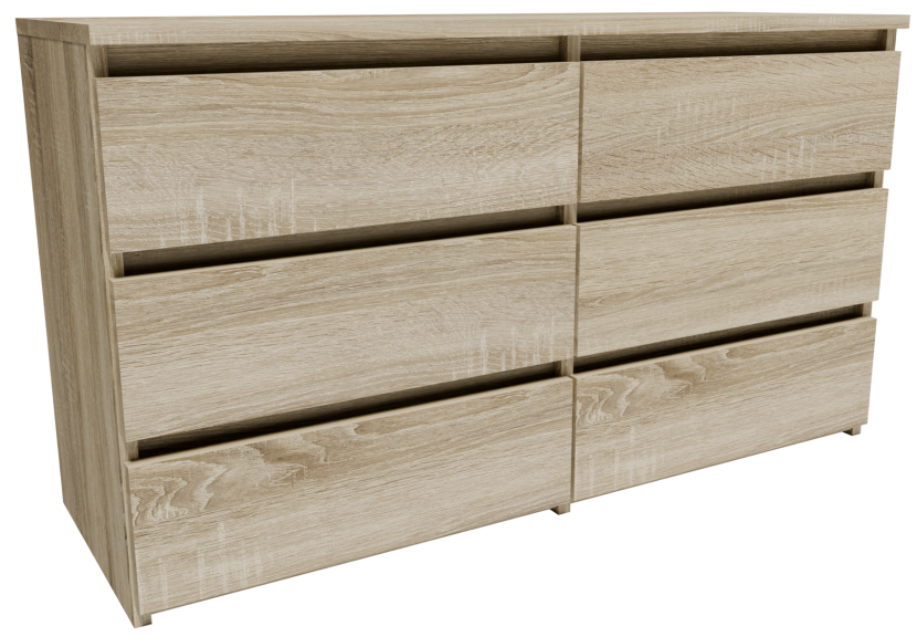 Komoda CL1006SON sonoma duża szafka 100cm regał 6 szuflad ubrania zabawki 718707