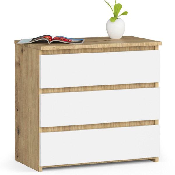 Komoda Cl3 3Sz Clp Pk Dąb Artisan / Biały 662887
