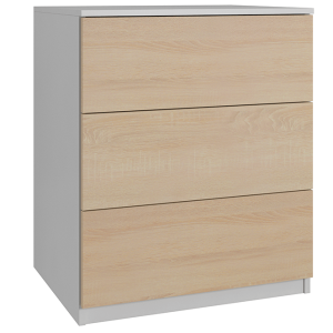Komoda CLASSIC 3 szuflady – front Dąb Sonoma/Biała | 60x80x50 cm 742181