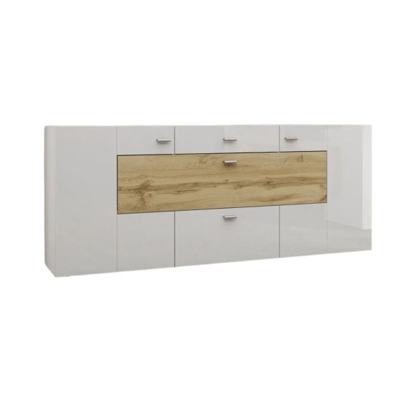 Komoda COBY 170 2D2S 1KL biały połysk/dąb wotan 1002668