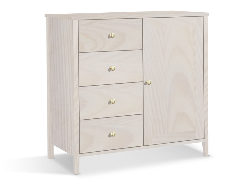 Komoda Colorado Gold VI drewniana, kolor bielony 669925