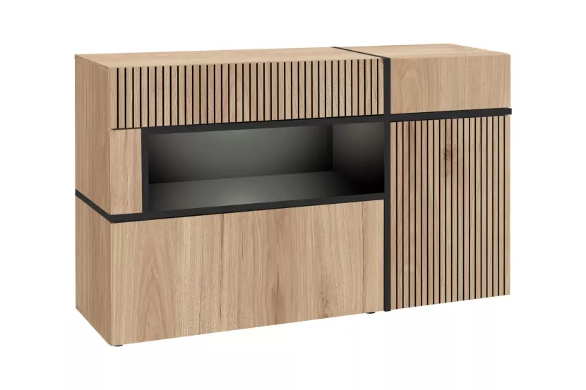 Komoda CROSS 150 LED hickory jackson/czarna 381749
