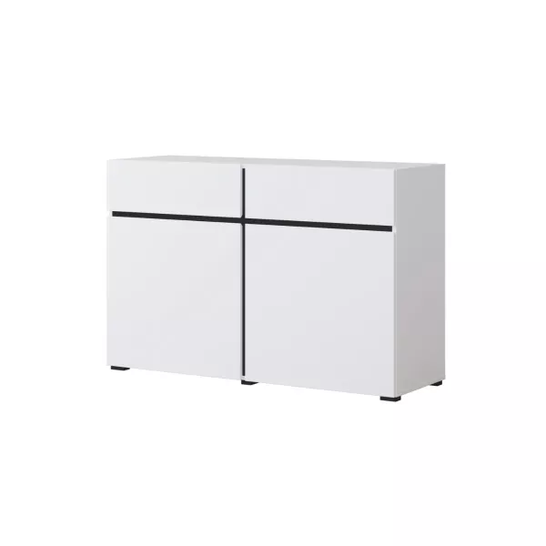 Komoda CROSS 2D2S 119cm biała/czarna 525394