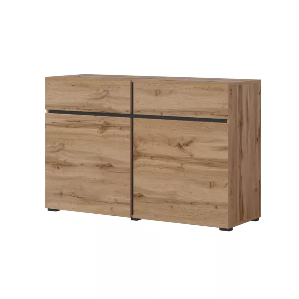 Komoda CROSS 2D2S 119cm dąb wotan/czarna 525397