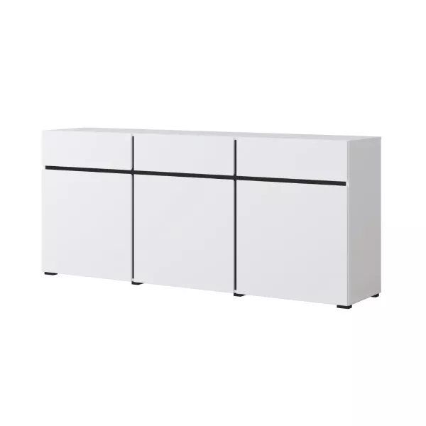 Komoda CROSS 3D3S 180cm biała/czarna 525403
