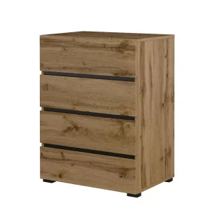 Komoda CROSS 4S 60cm dąb wotan/czarna 664616 Komoda CROSS 4S 60cm dąb wotan/czarna 664616