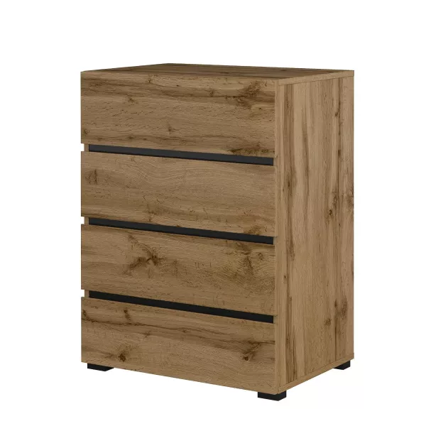 Komoda CROSS 4S 60cm dąb wotan/czarna 664616