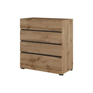 Komoda CROSS 4S 80cm dąb wotan/czarna 664608 Komoda CROSS 4S 80cm dąb wotan/czarna 664608