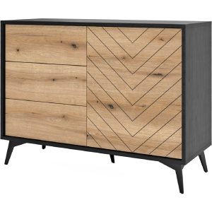 Komoda CRYSTAL 05 czarny / dąb evoke 246630 Komoda CRYSTAL 05 czarny / dąb evoke 246630