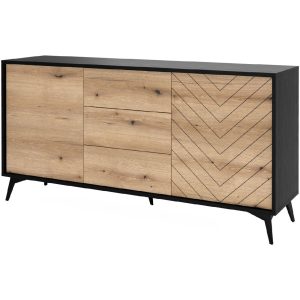 Komoda CRYSTAL 06 czarny / dąb evoke 246632 Komoda CRYSTAL 06 czarny / dąb evoke 246632