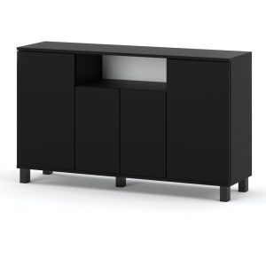 Komoda czarna 140cm bruno szafka rtv do sypialni salonu 377013