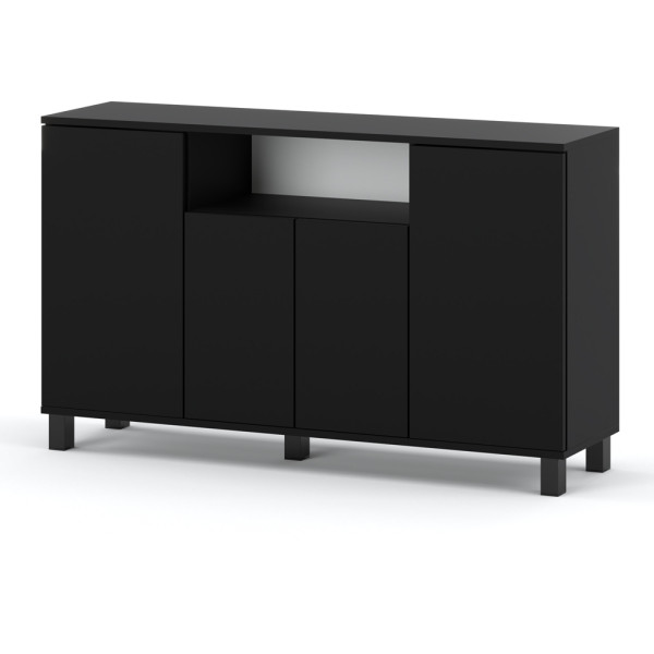 Komoda czarna 140cm bruno szafka rtv do sypialni salonu 377013