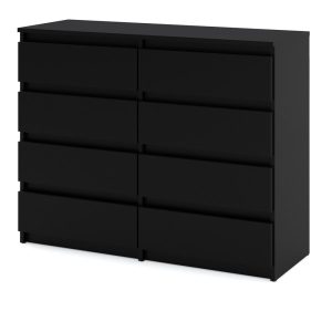 Komoda czarna 8 szuflad hugo pojemna szafka rtv 120cm loft 376384