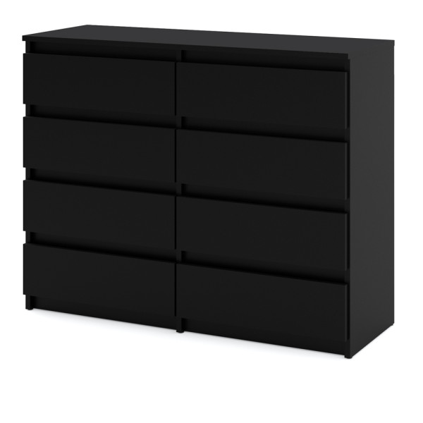 Komoda czarna 8 szuflad hugo pojemna szafka rtv 120cm loft 376384