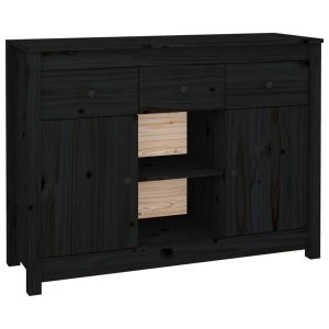 Komoda Czarny Drewno sosnowe vidaXL 126902