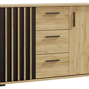 Komoda dąb craft-czarny z szufladami uchwytami MONTANA 120 2D3SZ 917716