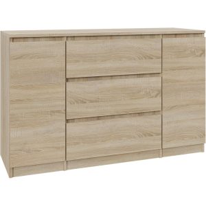 Komoda Dąb Sonoma 120 cm – 3 szuflady i 2 szafki 223510