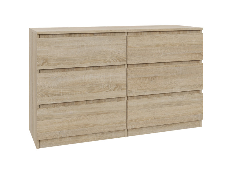 Komoda Dąb Sonoma 120 cm - 6 Szuflad, nowoczesny design 223366