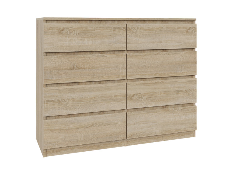 Komoda Dąb Sonoma 120 cm - 8 Szuflad, nowoczesny design 223369