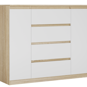 Komoda, Dąb Sonoma, 120 x 39 x 101 cm, 2 drzwi, 4 szuflady 357186 Komoda, Dąb Sonoma, 120 x 39 x 101 cm, 2 drzwi, 4 szuflady 357186