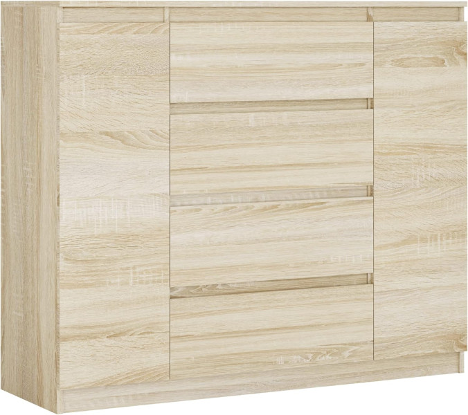 Komoda, Dąb Sonoma, 140 x 39 x 101 cm, 2 drzwi, 4 szuflady 357392