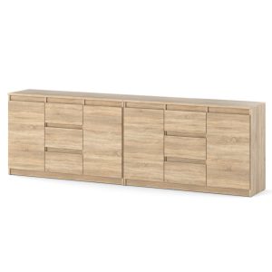 Komoda dąb sonoma 240cm duże szuflady pojemna szafka rtv 595314 Komoda dąb sonoma 240cm duże szuflady pojemna szafka rtv 595314
