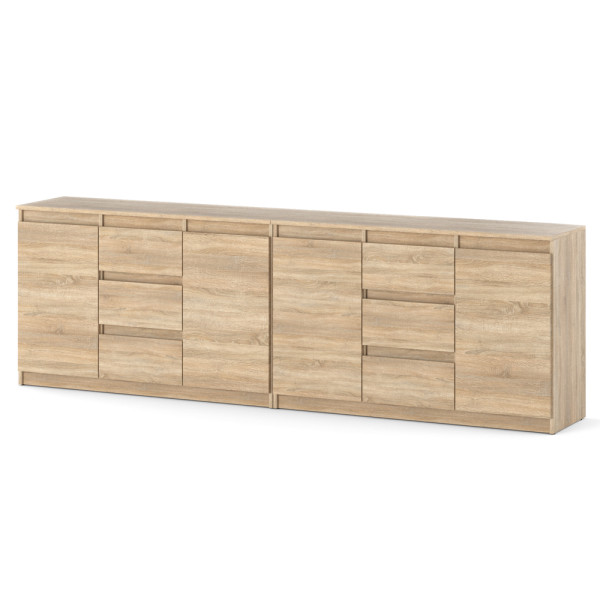 Komoda dąb sonoma 240cm duże szuflady pojemna szafka rtv 595314