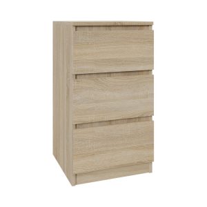 Komoda Dąb Sonoma 40 cm z 3 Szufladami – Skandynawski Styl 223370 Komoda Dąb Sonoma 40 cm z 3 Szufladami – Skandynawski Styl 223370
