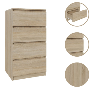 Komoda dąb sonoma 50cm – 4 szuflady, sypialnia, przedpokój 223372 Komoda dąb sonoma 50cm – 4 szuflady, sypialnia, przedpokój 223372