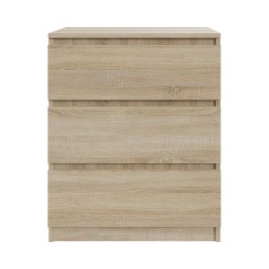 Komoda Dąb Sonoma 60 cm z 3 Szufladami – Skandynawski Styl 223373 Komoda Dąb Sonoma 60 cm z 3 Szufladami – Skandynawski Styl 223373