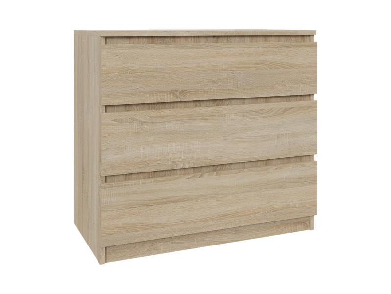 Komoda Dąb Sonoma 80 cm z 3 Szufladami - Skandynawski Styl 223364
