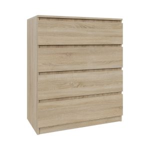 Komoda dąb sonoma 80cm – 4 szuflady, sypialnia, przedpokój 223382 Komoda dąb sonoma 80cm – 4 szuflady, sypialnia, przedpokój 223382
