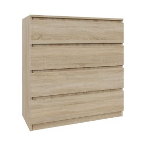 Komoda dąb sonoma 90cm – 4 szuflady, sypialnia, przedpokój 223380 Komoda dąb sonoma 90cm – 4 szuflady, sypialnia, przedpokój 223380