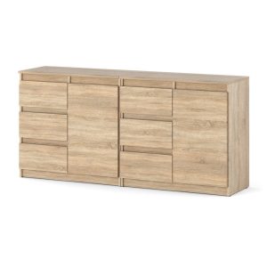 Komoda dąb sonoma szafka 160cm pojemne szuflady duży schowek 595330 Komoda dąb sonoma szafka 160cm pojemne szuflady duży schowek 595330
