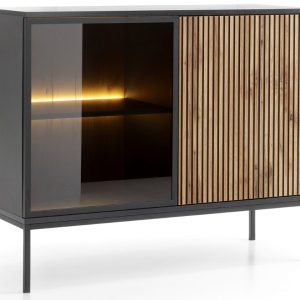 Komoda DEO 104 cm z dwoma drzwiami Dąb Wotan/Grafit 223684 Komoda DEO 104 cm z dwoma drzwiami Dąb Wotan/Grafit 223684