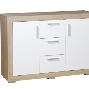 Komoda di sypialni 120 cm 2D3S biały 3 szuflady solidna i stylowa 877054 Komoda di sypialni 120 cm 2D3S biały 3 szuflady solidna i stylowa 877054